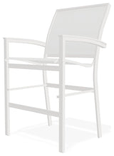 Bazza Sling Balcony Height Stackable Outdoor Stool, White/Snow