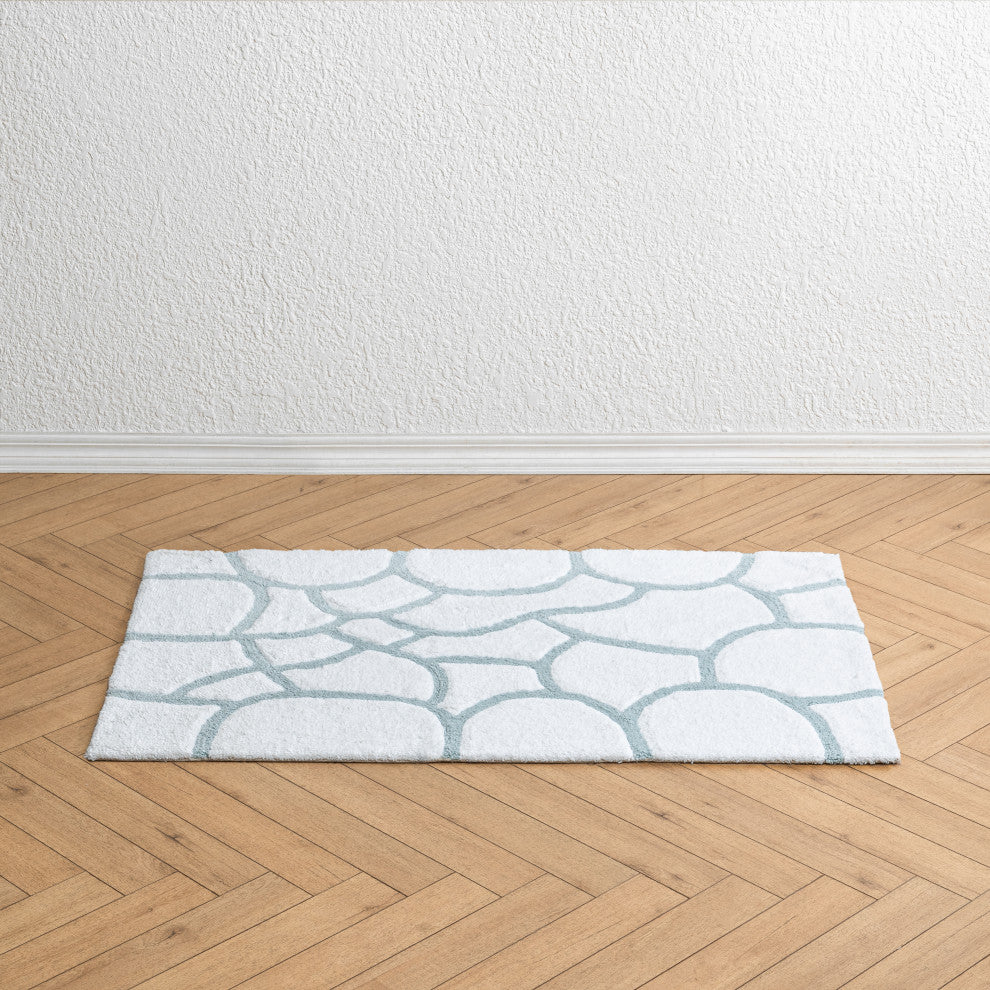 Edington Machine Tufted Bath Mat, Blue, 30x50