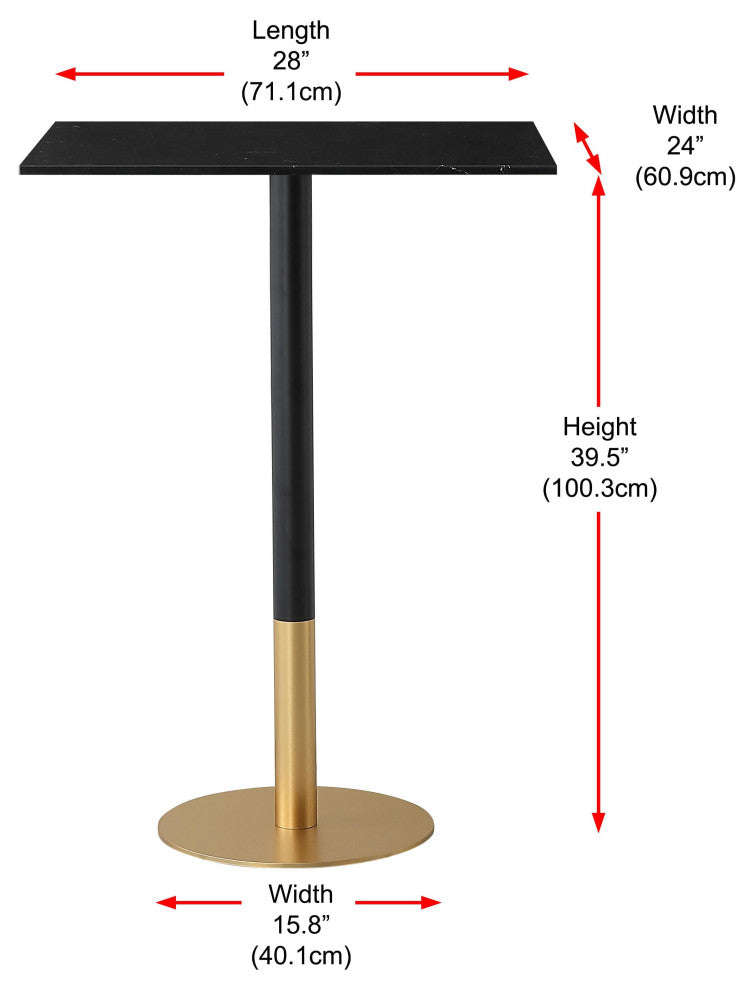 Home Living 28" Pub Table, Black