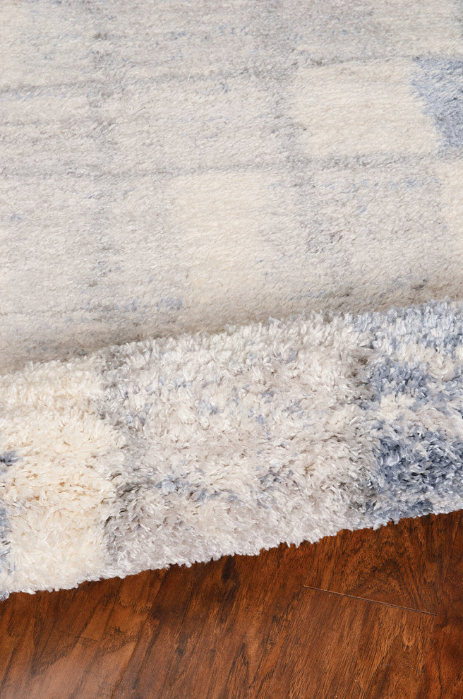KAS Merino 6702 Ivory/Blue Cityscape Area Rug, 8'10"x13"