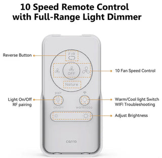 CARRO 52'' Smart DC Ceiling Fan with Remote Dimmable LED Light, Black/Gold