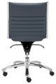 Dirk Low Back Office Chair Without Armrests, Blue With Chromed Steel Base