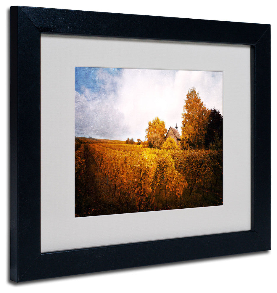 'Light in Vineyards' Matted Framed Canvas Art by Philippe Sainte-Laudy