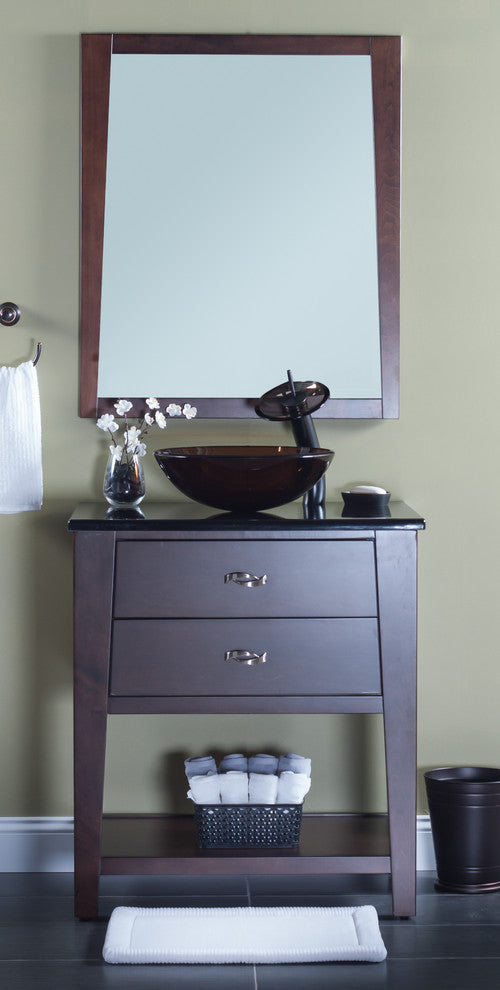Ty Glass Brown Vessel Sink