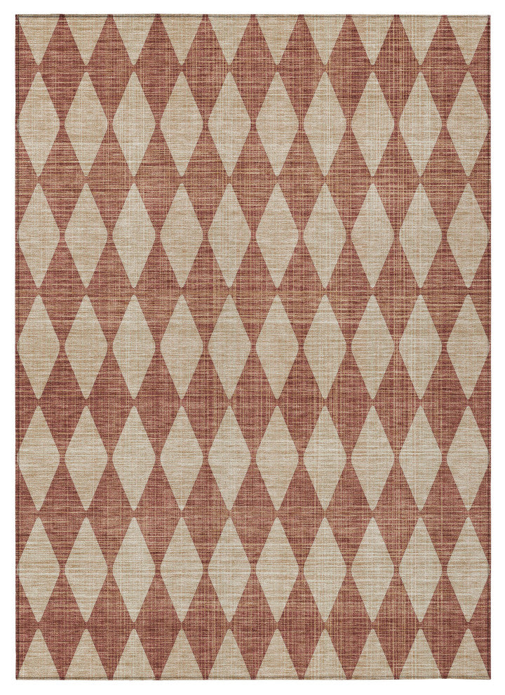 Machine Washable Indoor/Outdoor Chantille ACN578 Paprika 5'' x 7''6" Rug
