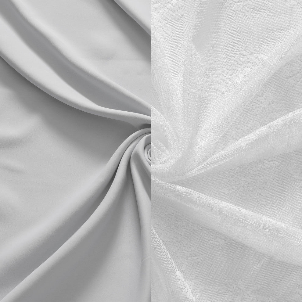 Rose Sheers and Blackout Curtains, Vapor, 52"x84"