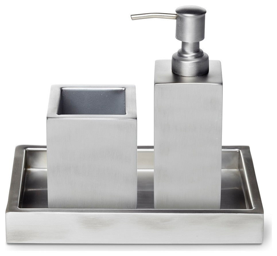 Modern Bath Satin, 3-Piece Bathroom Accessory Set
