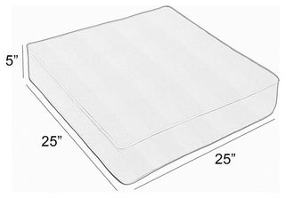 Sunbrella Capri Blue Outdoor Deep Seating Cushion, 25x25