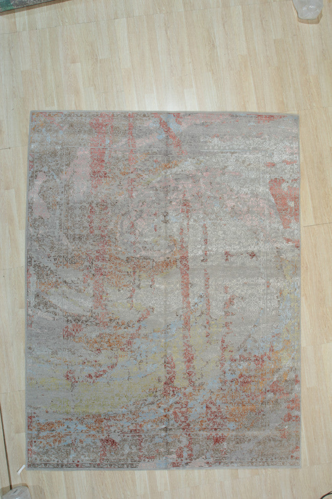 SILVER Contemporary Abstract Galaxy Area Rug