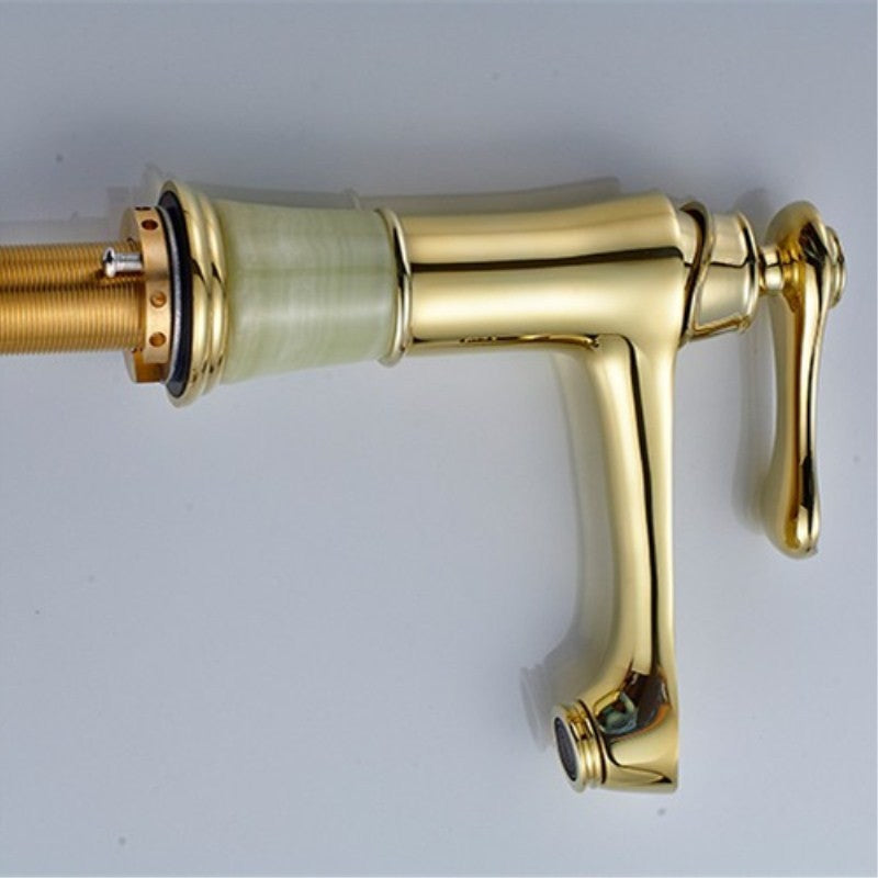 Chieti Posh Gold Antique Gem Single Handle Bathroom Faucet