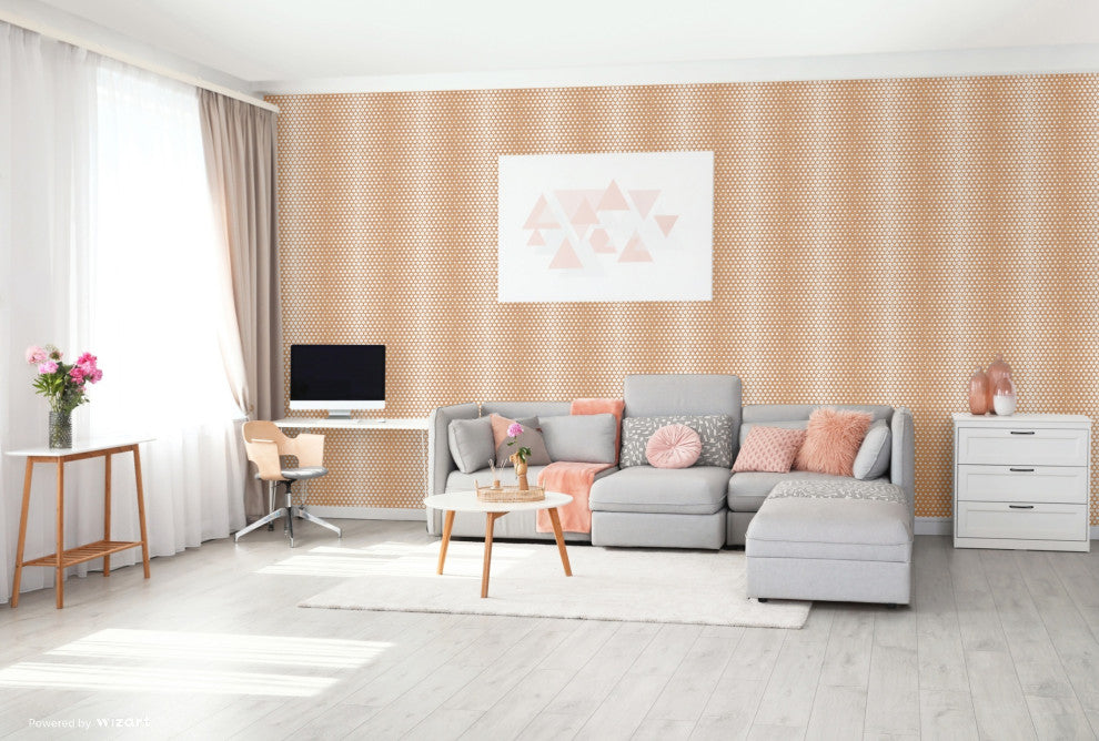 Ombre Bronze Hexagon Wallpaper