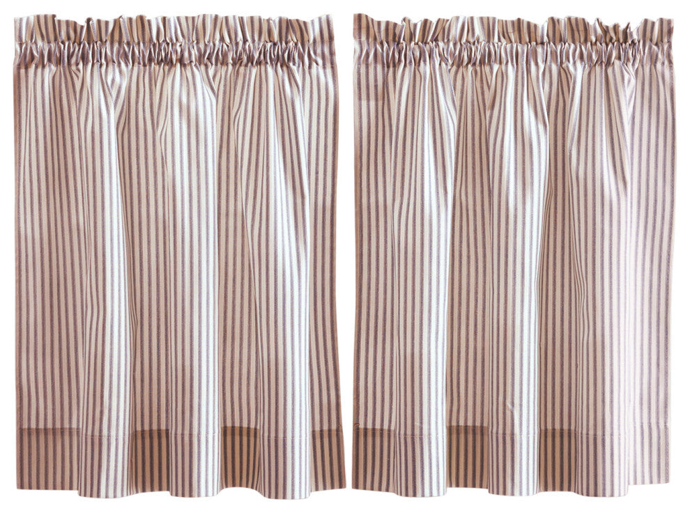 Plaza Stripe Tailored Tiers, Brick, 56"x24"
