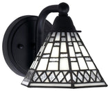 Paramount 1-Light Wall Sconce, Matte Black, 7" Pewter Art Glass