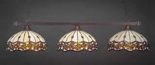Square 3-Light Bar, Dark Granite/Roman Jewel Art