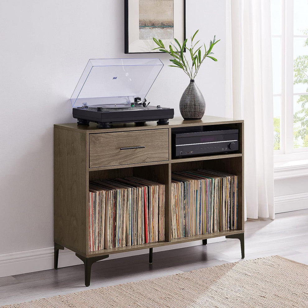 Sydney Record Storage Media Console Walnut
