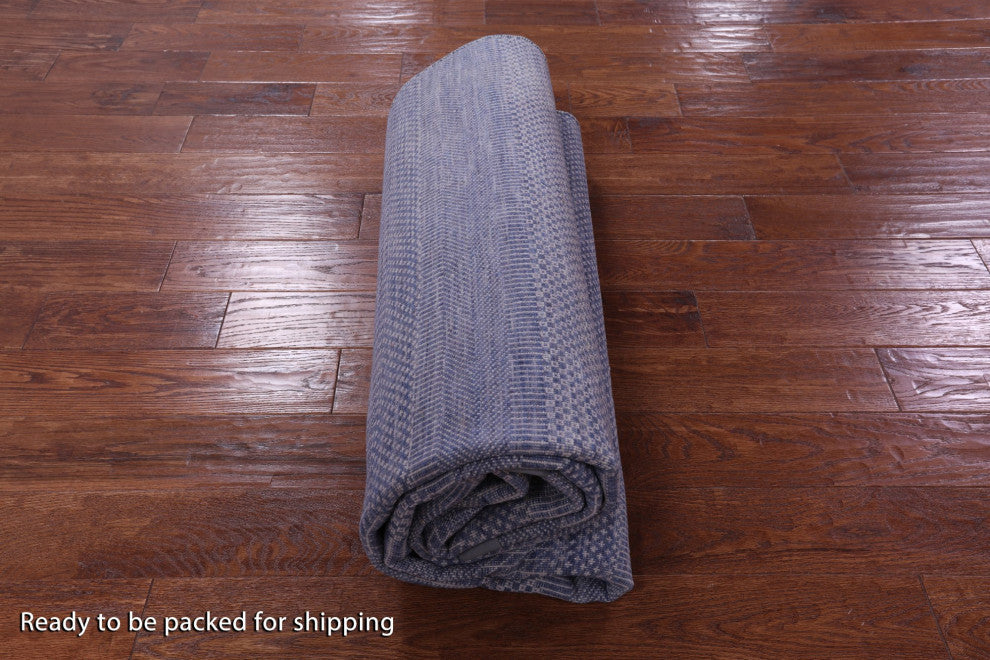 5' 10" X 9' 3" Hand Knotted Savannah Grass Wool and Silk Rug Q11926