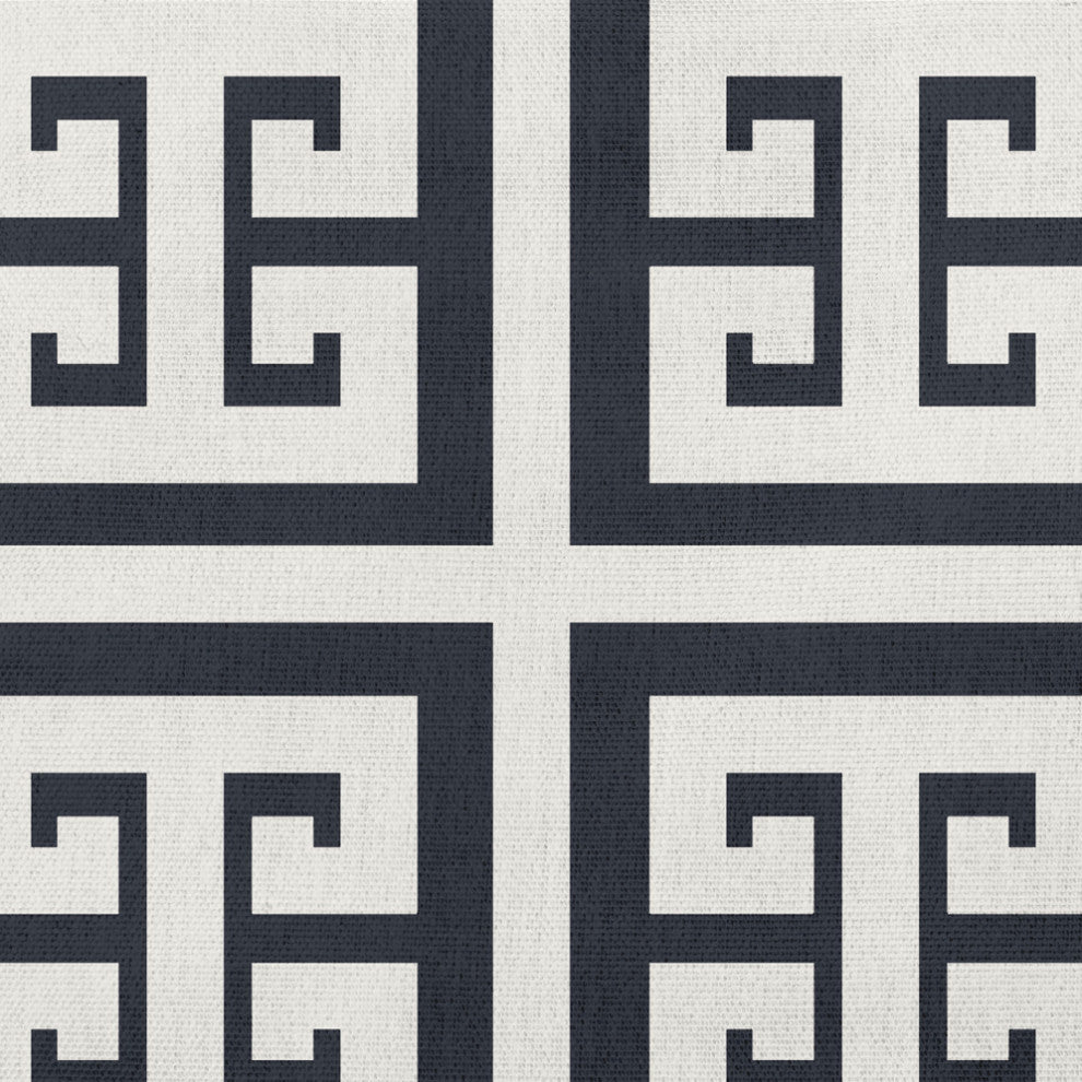 26x26" Greek Key Patterned Nautical Decorative Indoor Pillow, Shark Blue