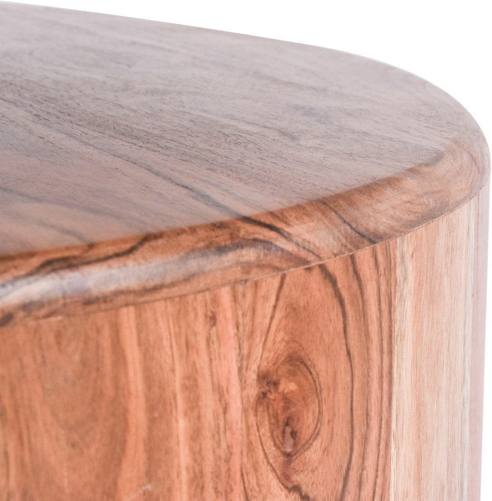 Stonewood Coffee Table, Marble Top, Acacia Wood Base