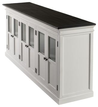 Classic White and Black Halifax Contrast Buffet with 6 Glass Doors