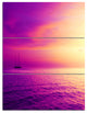 Purple Sea in Maldives At Sunset, Large Seashore Canvas Print, 28x36, 3 Panels