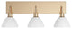 Modern 3-Light Bathroom Vanity Light Over Mirror with White Shades, Gold