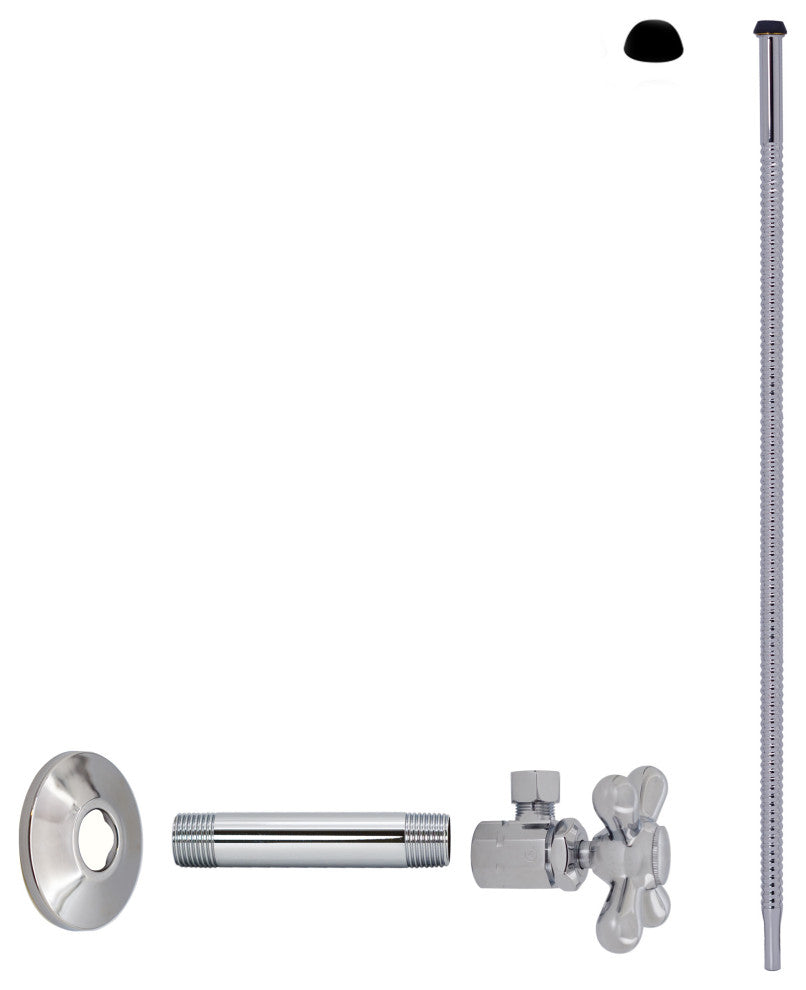 Supply Kit - 1/2" Ips X 3/8" Od X 20" Corrugated In Satin Nickel, Polished Chrome