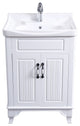 White Wooden Cabinet Vanity Sink 24.25" W with Overflow, Drain and Hardware