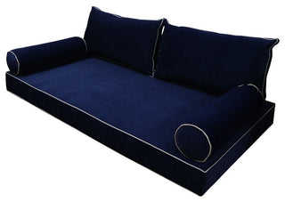 STYLE V2 TwinXL Velvet Contrast Indoor Daybed Mattress Pillow |COVER ONLY| AD373