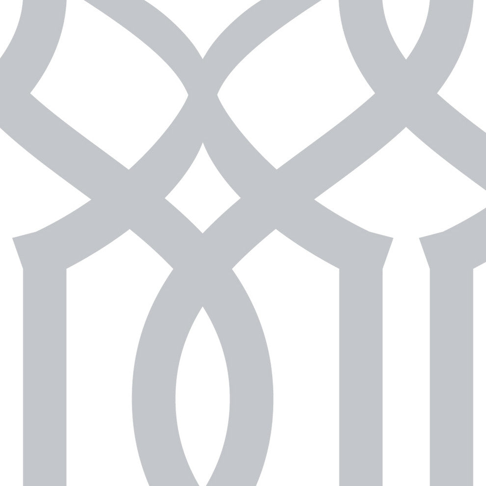 Avant Trellis Peel and Stick Vinyl Wallpaper, Gray, 24"w X 108"h