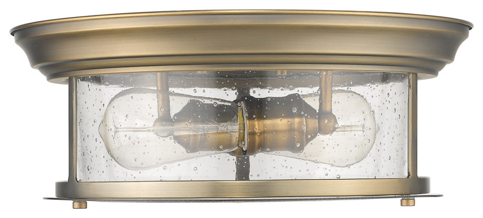 Z-Lite 727F13 Sonna 2 Light 13-1/2"W Flush Mount Drum Ceiling - Heritage Brass