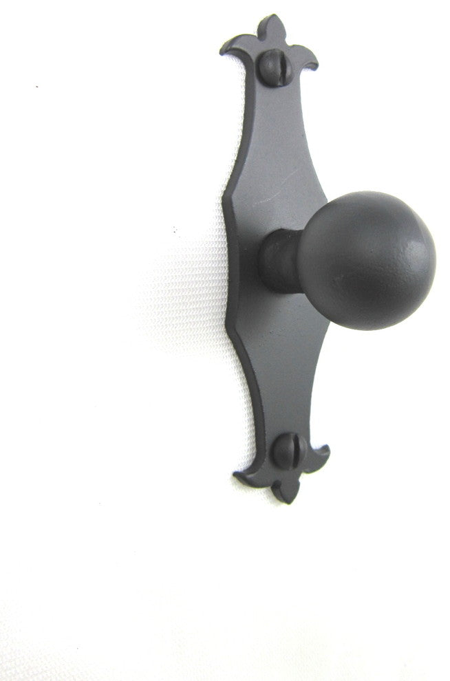 Spanish Style Fleur De Lis Iron Cabinet Knob Slim Smooth SHK6