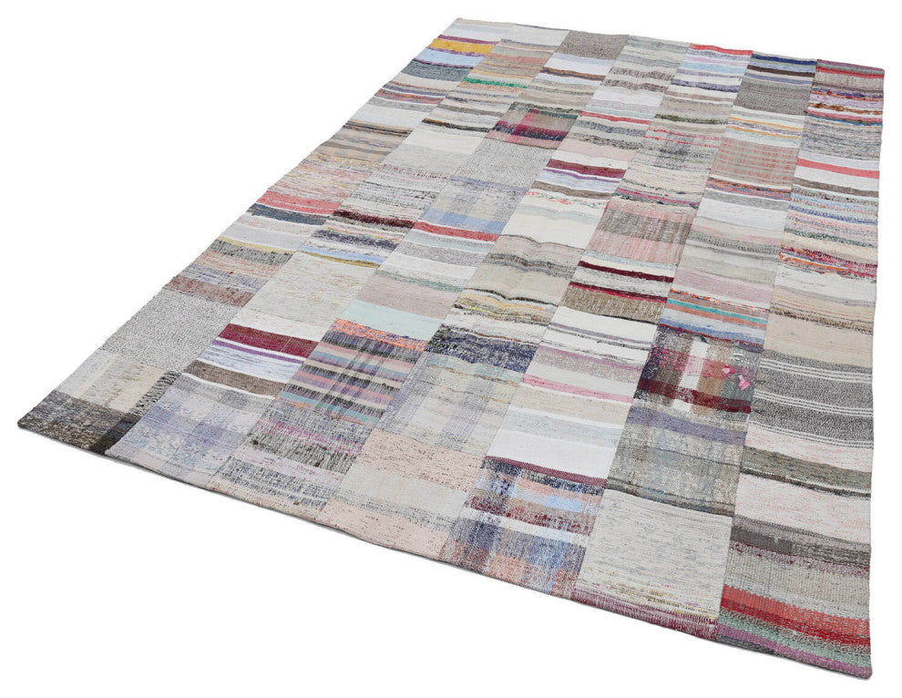 Rug N Carpet - Handmade Turkish 6' 7'' x 9' 10'' Vintage Patchwork Kilim Rug