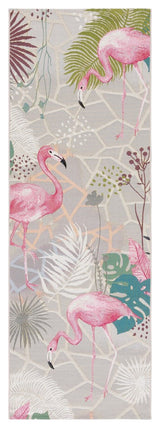 Safavieh Barbados Collection Indoor-Outdoor BAR551 Rug, Grey/Pink, 2'8"x8'