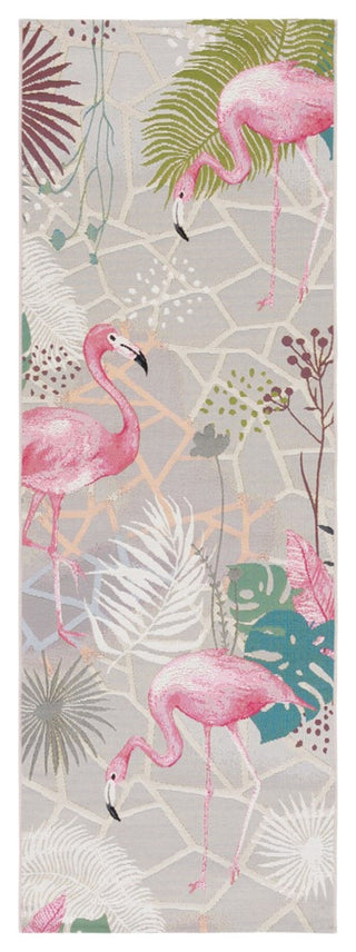 Safavieh Barbados Collection Indoor-Outdoor BAR551 Rug, Grey/Pink, 2'8"x8'