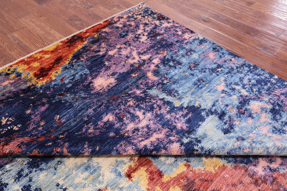 9' 0" X 11' 8" Hand Knotted Modern Abstract Wool Rug - Q12414