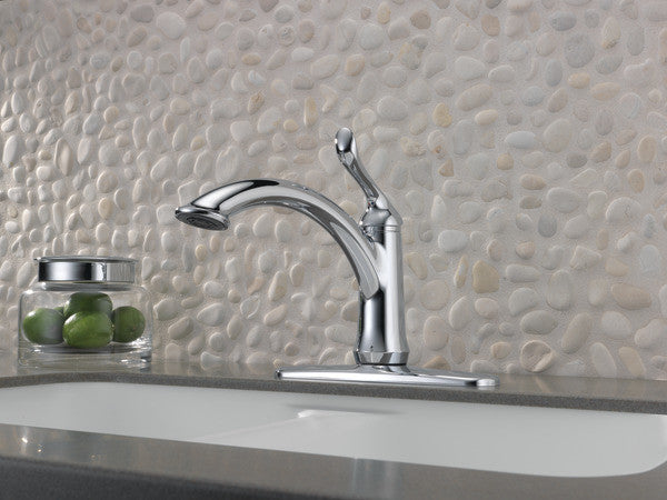 Delta Linden Single Handle Kitchen Faucet, Chrome, 1353-DST