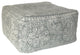 Light Gray Patterned Square Pouf