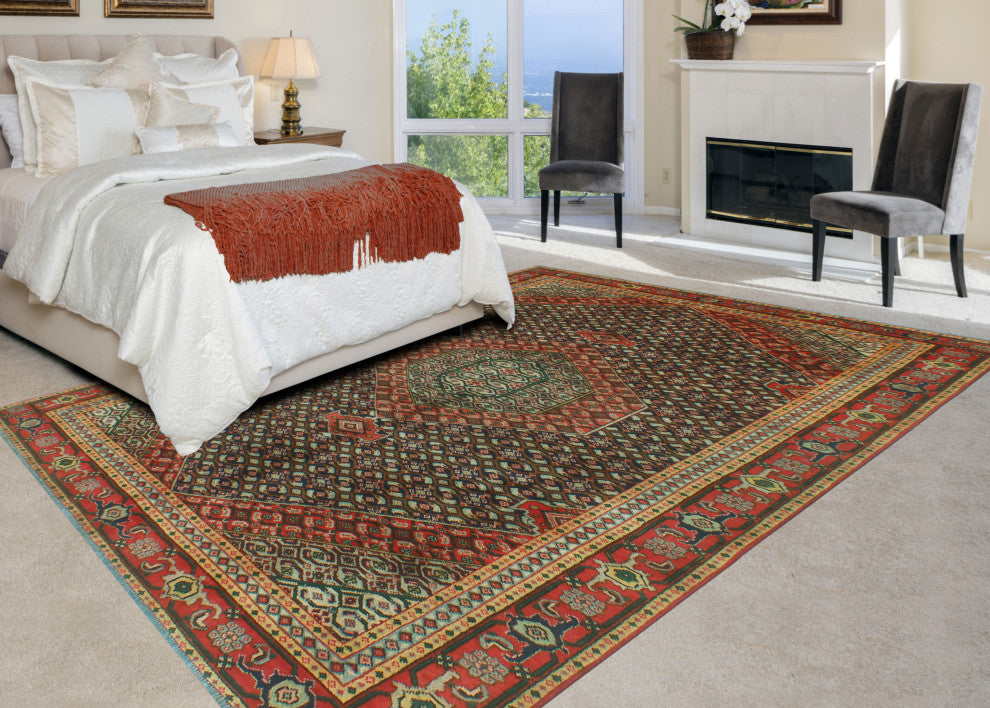 Fine Vintage Distressed Mouhcine Navy/Red Rug, 6'0x8'10