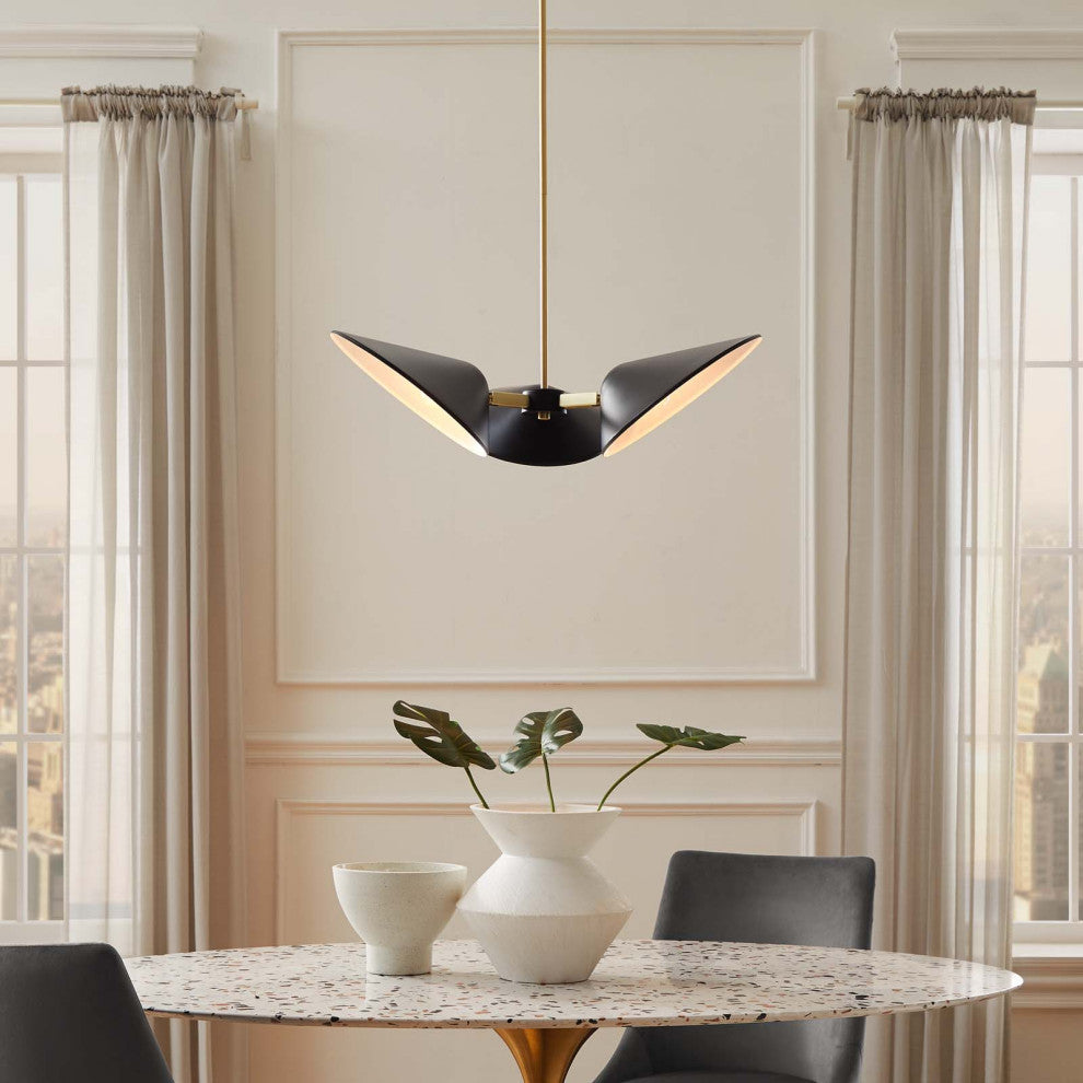 Pendant Ceiling Light Fixture, Black, Metal, Modern Cafe Bistro Hospitality