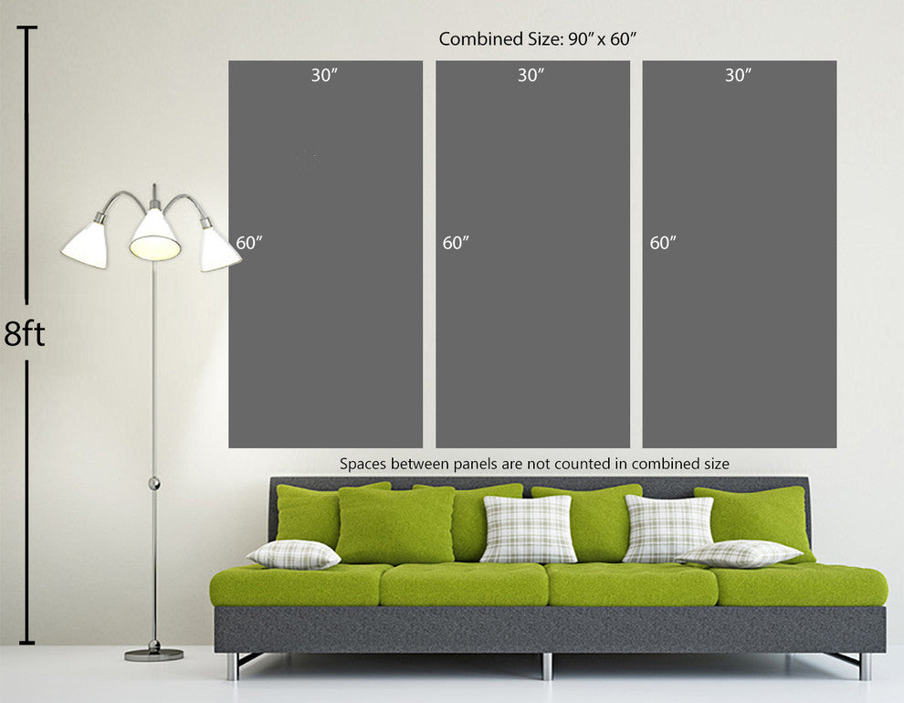 Pink Pale Plum, Silver World Map Canvas Print, 3 Panel Split, Triptych