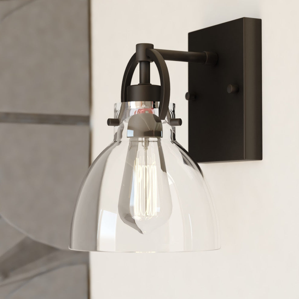 Ogden 1 Light Vanity Matte Black, Matte Black, 6.5-in W X 10.25-in H X 7.75-in D