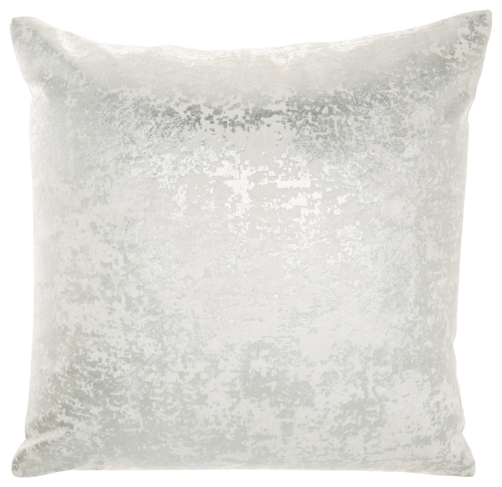 Mina Victory DR502 Throw Pillow, Silver, 20" X 20"