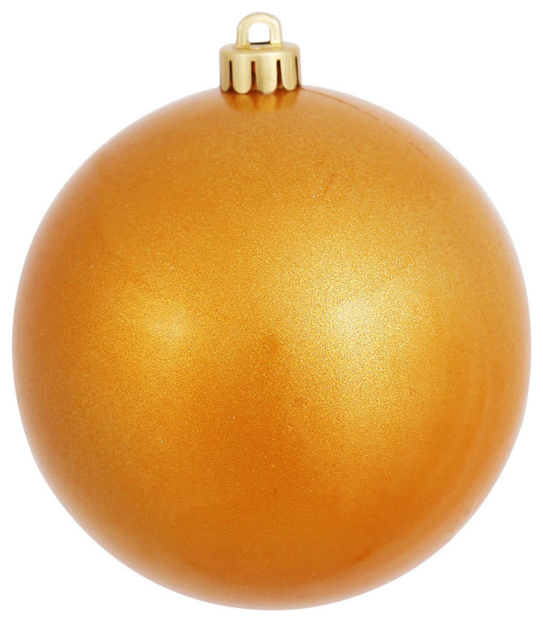 Vickerman 6" Antique Gold Candy Ball Ornament, 4 per Bag