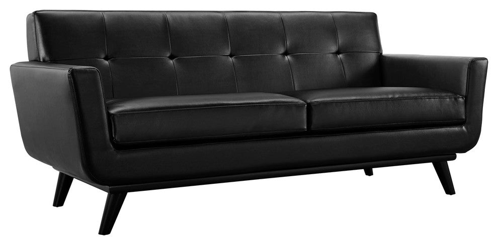 Modern Contemporary Living Room Loveseat Black