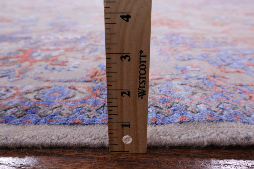 7' 10" X 10' 2" Wool and Silk Hand Knotted Persian Rug Q5879