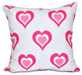 Valentine Print Pillow, Fuschia, 18"x18"