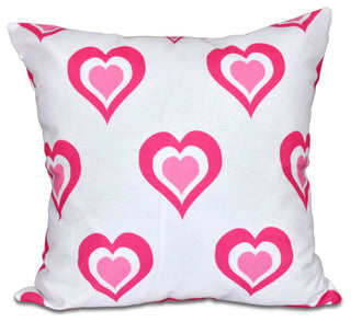 Valentine Print Pillow, Fuschia, 18"x18"