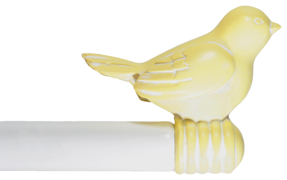3/4" Bird Adjustable Curtain Rod, Yellow, 48"-84"