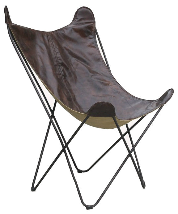Natural Leather Butterfly Chair