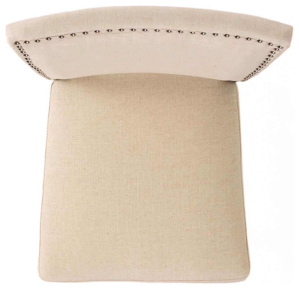 William Contemporary Linen Barstools, Set of 2